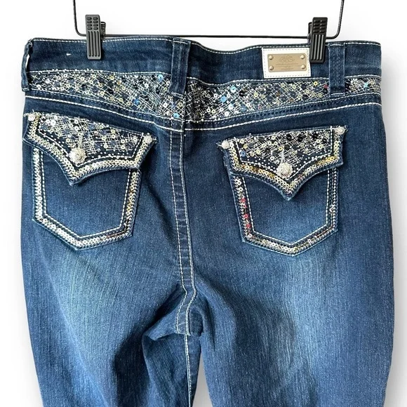 One5one Womens Dark Stretch Denim Jeans Sz 14 - Picture 5 of 14